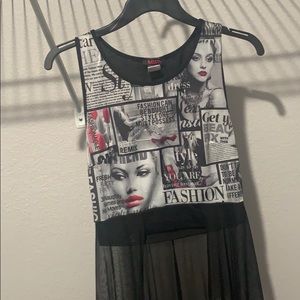 Newspaper crop top with train